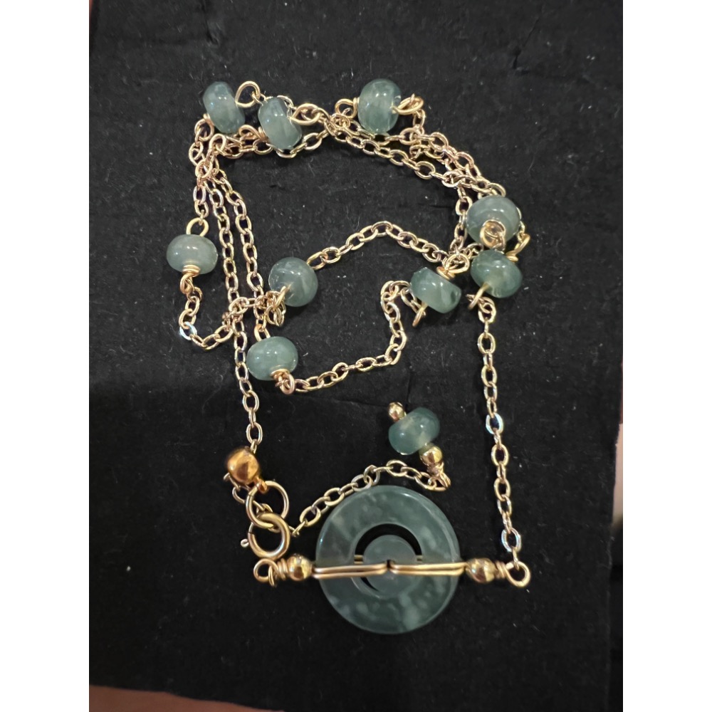 14K注金瓜料翡翠項鍊-細節圖6