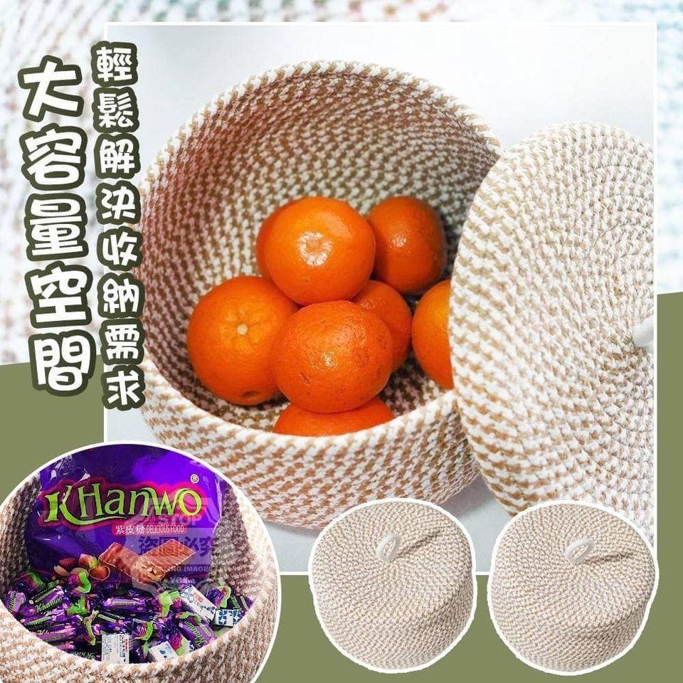 INS風日系圓形大容量帶蓋收納筐/現貨不用等-細節圖2