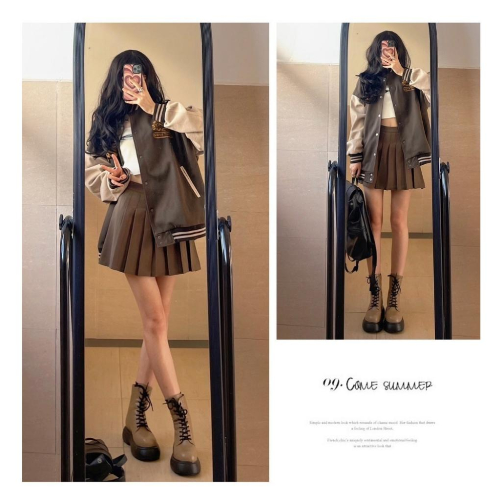 A字版型巨顯瘦百褶高腰裙/現貨不用等-細節圖3