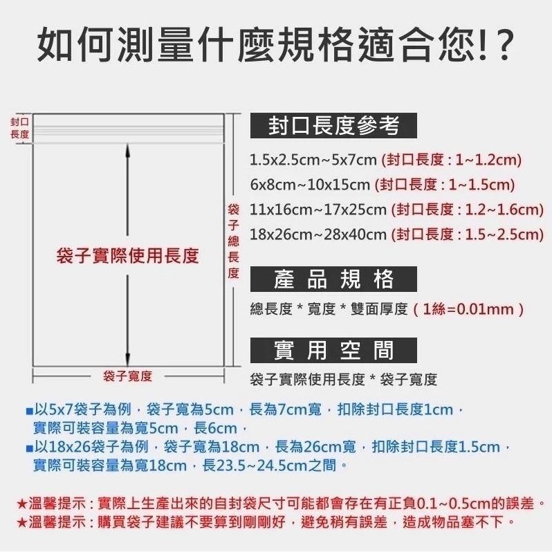 🍁台灣現貨🍁防水加厚透明夾鏈袋(寬12-20cm)自封袋 封口袋 塑膠袋  分裝袋 收納袋 密封保鮮袋 防水夾鏈袋-細節圖3