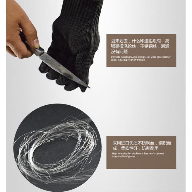 *台灣現貨*防割5A級〈三根鋼絲〉防割防護手套（一雙價多用途專業加強型刀具訓練防刀防切割手套防砍防刃手套勞工手套正品鋼絲-細節圖4