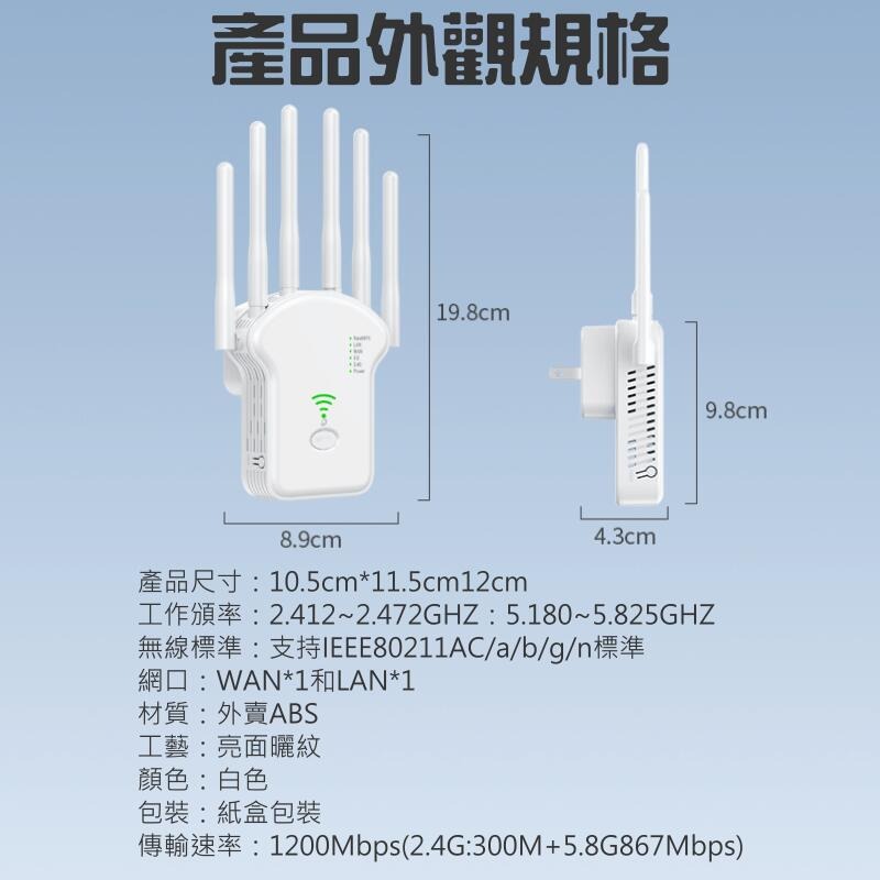 🍁台灣現貨🍁雙頻WiFi信號放大器（中繼/AP/路由 三模式支援）🐰B10012E 中繼器 無線信號放大器 網絡增-細節圖2