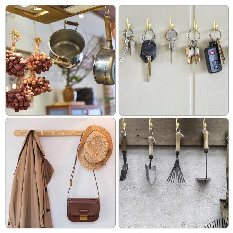 🍁台灣現貨🍁旋入式杯鉤套裝組 金色款（包含6個尺寸75個）🐰B10032C 燈勾 木板掛勾 頂勾 問號勾-細節圖6