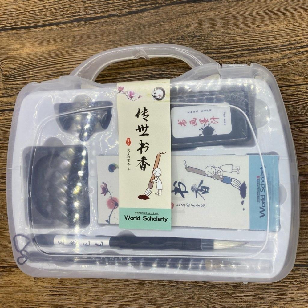 【台灣現貨】文房四寶 傳世書香 書法 毛筆 正姿毛筆 墨汁 筆山 狼豪中慨-細節圖3