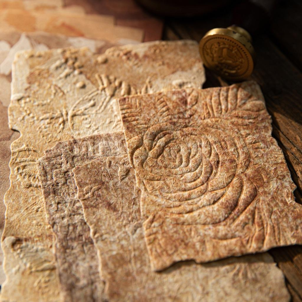 台灣現貨 紙間光影系列 素材紙 特種紙 輕型紙 凸版浮雕 不規則紙邊 復古素材 手帳素材 打底紙-細節圖3