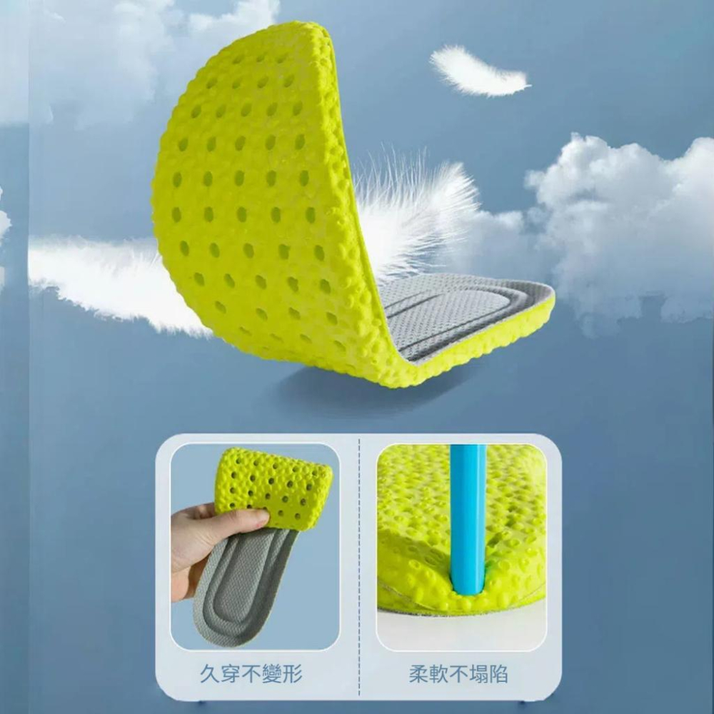 台灣現貨 減壓鞋墊 鞋墊 運動 除臭鞋墊 透氣鞋墊 超軟氣墊 運動 加厚鞋墊 運動減震 爆米花鞋墊 足弓墊-細節圖3