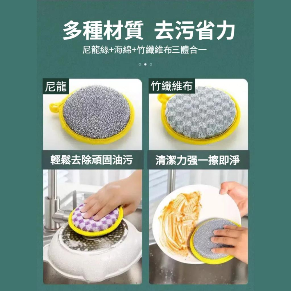 台灣現貨 圓形雙面洗碗海綿 雙面海綿百潔布 菜瓜布 海綿菜瓜布 海綿擦 刷碗布 廚房 清潔海綿 洗碗海綿 魔力擦 刷碗布-細節圖3