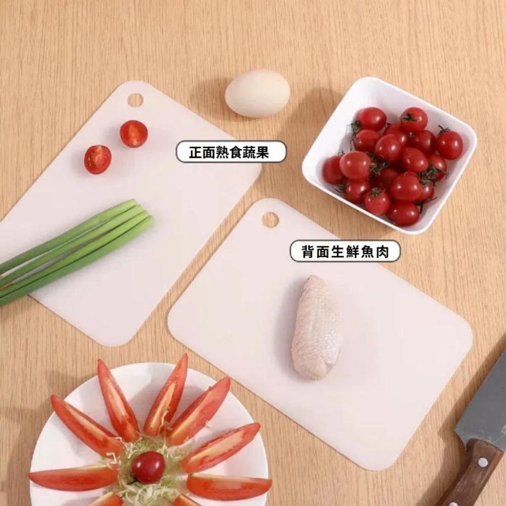 【無國界雜貨舖】日本製 NAKAYA 抗菌 銀離子 雙面 迷你 塑膠 砧板 抗菌 砧板 薄型 水果 沾板 露營用-細節圖4