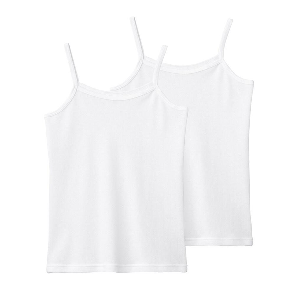 【無國界雜貨舖】日本 Gunze 100%純棉 細肩款 抗菌 防臭 女孩 細肩 內搭 內衣 衛生衣 2件組 女生 背心-細節圖2