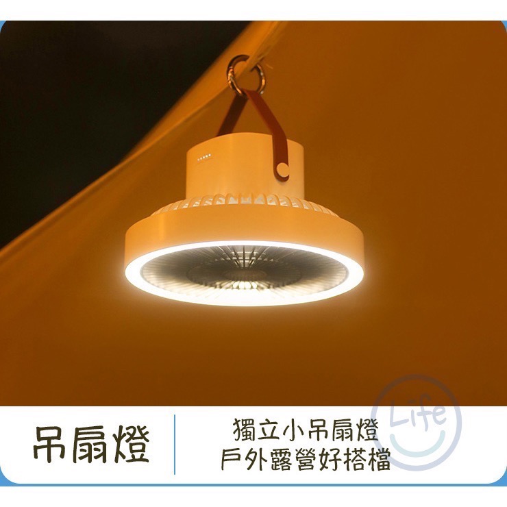 露營風扇 自動擺頭 三合一 吊燈 風扇 行動電源【ULife生活選品】-細節圖3