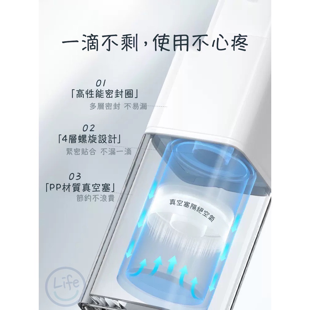 真空分裝瓶 方型 圓型 乳液瓶 噴霧瓶 分裝瓶 外出旅行 可上飛機【ULife 生活選品】-細節圖3