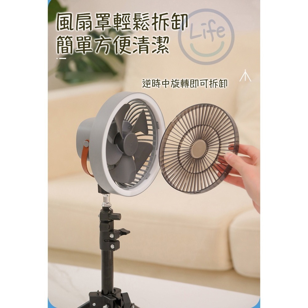 露營風扇 自動擺頭 LED風扇 吊燈 桌扇 10000mAh電量【ULife生活選品】-細節圖8