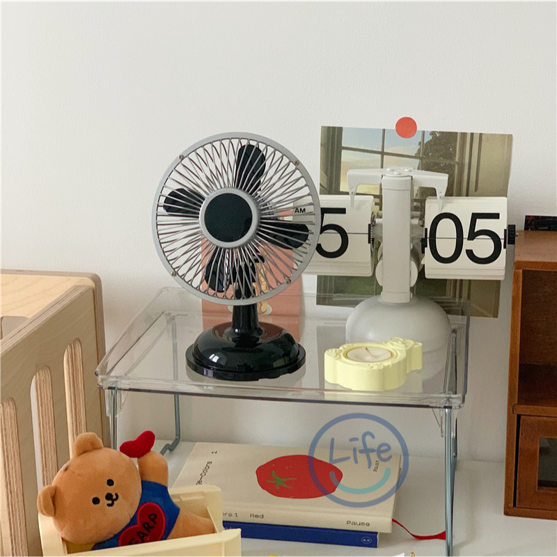 INS風 復古懷舊 桌面小風扇 迷你立扇 USB插電/電池兩用【ULife 生活選品】-細節圖7