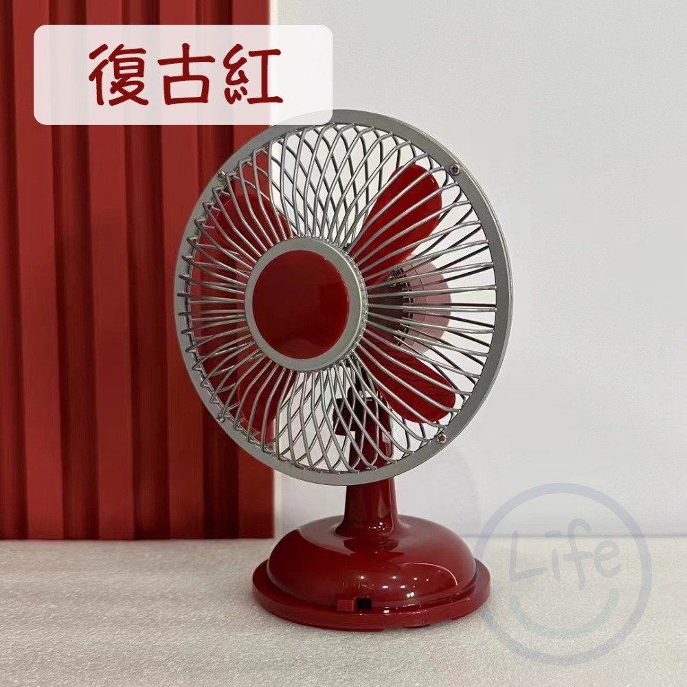 INS風 復古懷舊 桌面小風扇 迷你立扇 USB插電/電池兩用【ULife 生活選品】-規格圖11