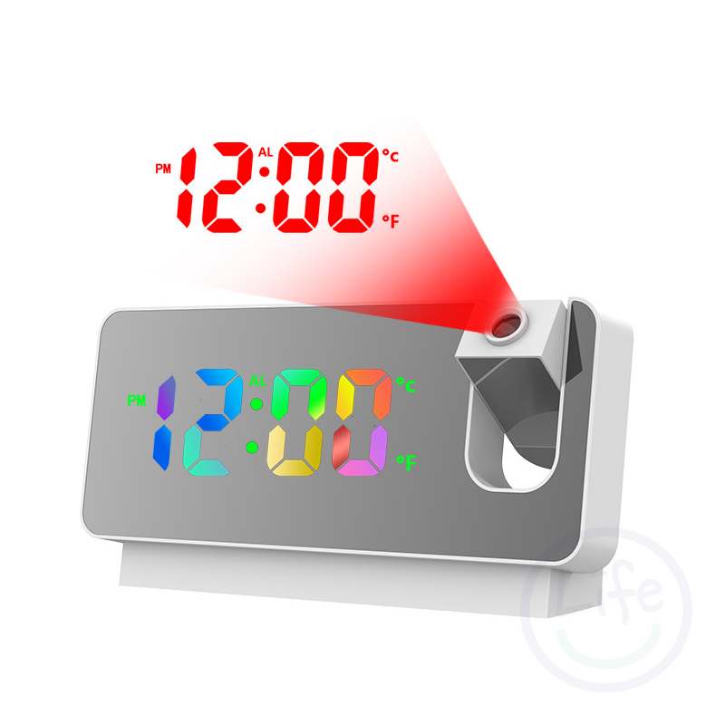 LED 投影時鐘 大字幕 溫度 鬧鐘 多功能鬧鐘 長輩適用【ULife 生活選品】-規格圖11