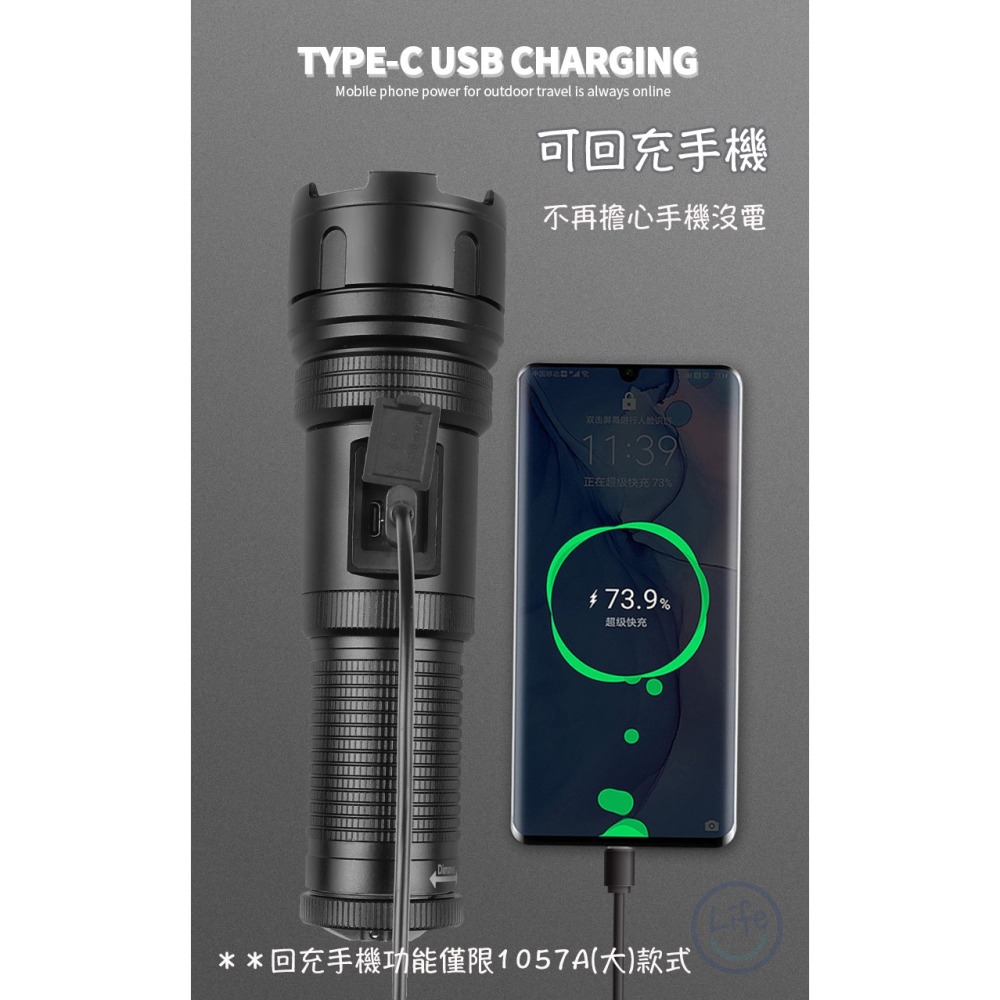 【台灣現貨】露營手電筒 強光手電筒 登山手電筒 伸縮變焦 激光手電筒 手電筒 IPX4防水-細節圖6