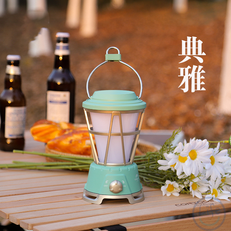 【台灣現貨】復古露營吊燈 火焰氣氛燈 露營燈  復古吊燈 復古燈 媒油燈 露營提燈 充電露營燈-細節圖3