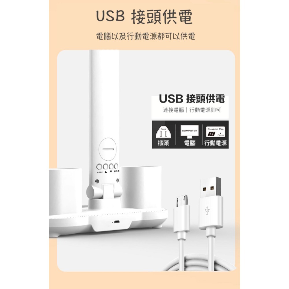 【台灣現貨】多功能 護眼檯燈 LED 電風扇 時鐘 溫度計 書桌燈 閱讀燈 usb風扇 可充電-細節圖8