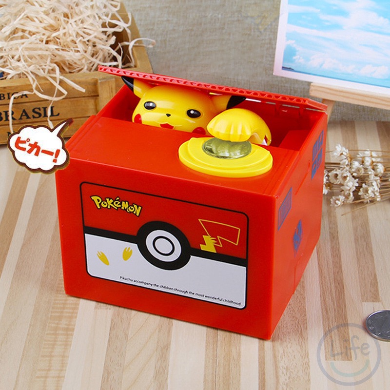 【台灣現貨】皮卡丘 小小兵  哆啦A夢 小叮噹 存錢筒 偷錢貓 吃錢筒 撲滿 存錢罐 音樂存錢筒-細節圖5