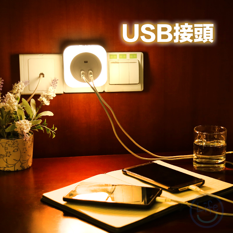 【台灣現貨】光控USB小夜燈 小夜燈 感光小夜燈 插電小夜燈 光控小夜燈 USB小夜燈 感應小夜燈【ULife生活選品】-細節圖3