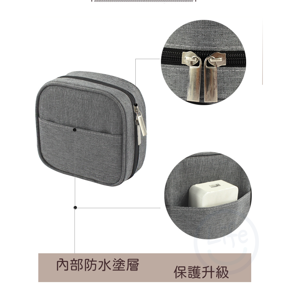 數位方形收納包 旅行收納包 牛津包 攜行袋 防撞攜帶包 傳輸線包 充電包 滑鼠包 【ULife生活選品】-細節圖7