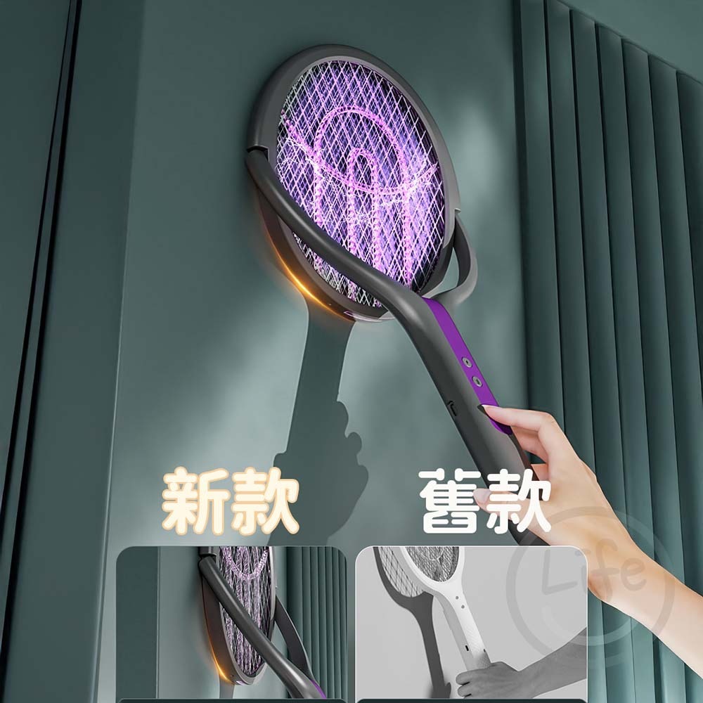 伸縮式電蚊拍 電擊式電蚊拍 充電 伸縮式 旋轉式 延長 USB 折疊-細節圖4