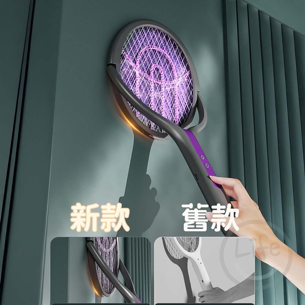 伸縮式電蚊拍 電擊式電蚊拍 充電 伸縮式 旋轉式 延長 USB 折疊-細節圖4