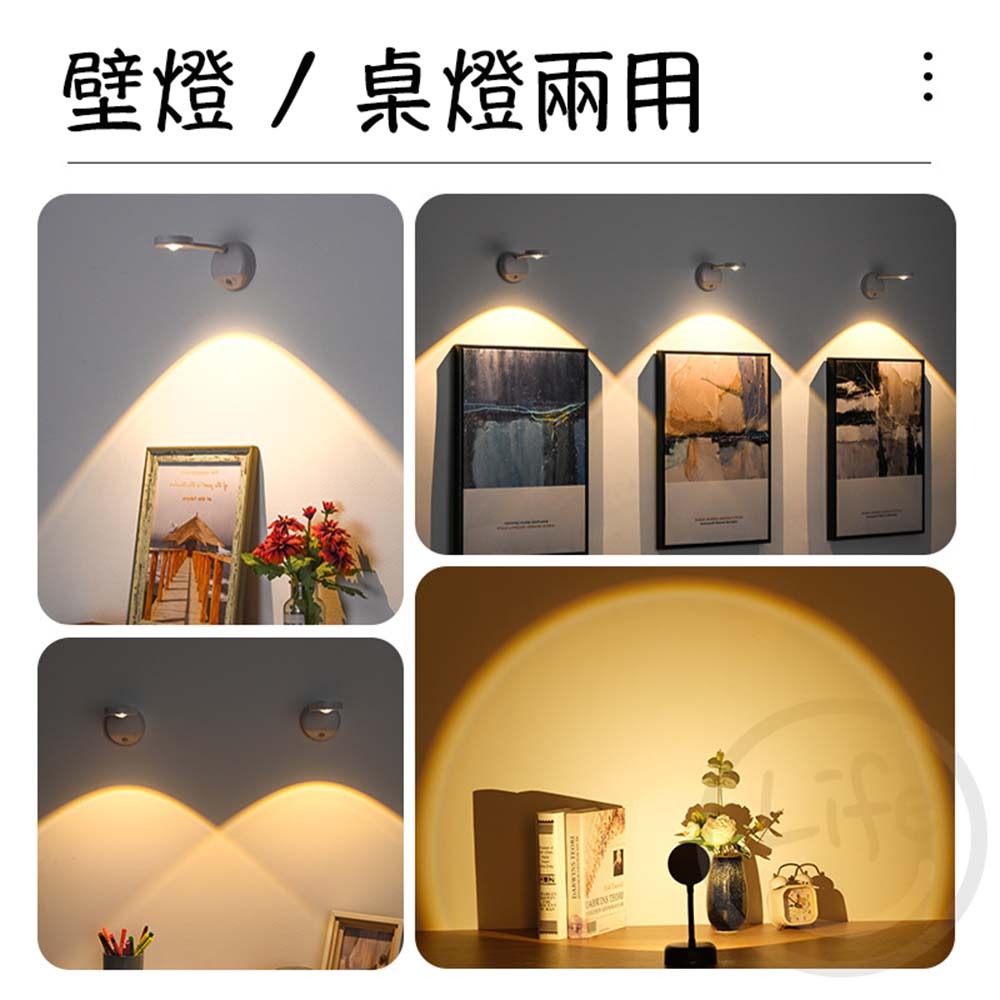 感應投射燈 感應燈 可調光感應燈 走廊燈 人體感應燈 USB充電 投射燈【ULife生活選品】-細節圖7
