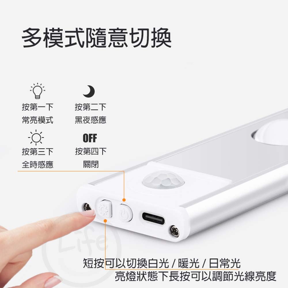 超薄感應貓眼燈 感應燈 可調光感應燈 磁吸式感應燈 走廊燈 人體感應燈 USB充電 貓眼燈【ULife生活選品】-細節圖8
