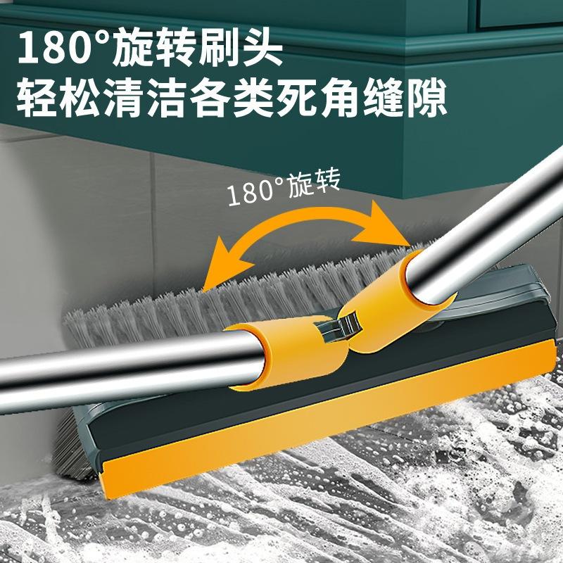 三合一長柄雙面去死角神器 家用浴室地板刷子 無死角衛浴地板刷 家用硬毛地板刷 縫隙清潔刮刀刷地縫刷-細節圖6