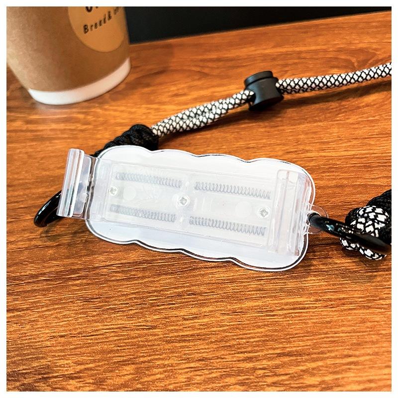 透明手機殼背夾 DIY奶油膠素材 素材 手機背夾 波浪形手機殼背夾 素材支架 DIY鏈條配件掛繩 伸縮手機夾-細節圖2