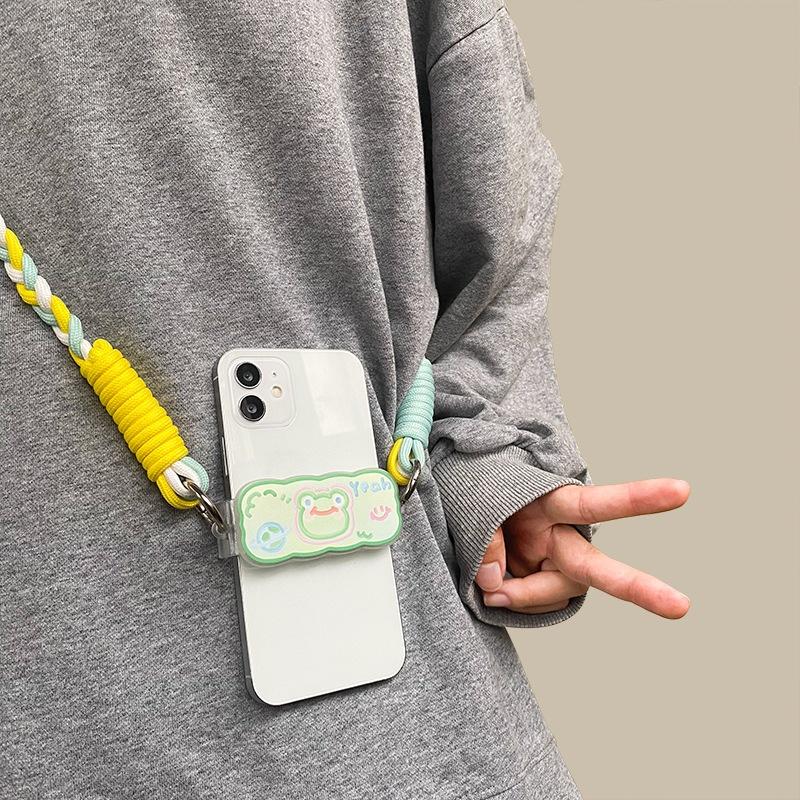 透明手機殼背夾 DIY奶油膠素材 素材 手機背夾 波浪形手機殼背夾 素材支架 DIY鏈條配件掛繩 伸縮手機夾-細節圖3