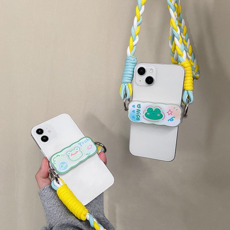 透明手機殼背夾 DIY奶油膠素材 素材 手機背夾 波浪形手機殼背夾 素材支架 DIY鏈條配件掛繩 伸縮手機夾-細節圖5