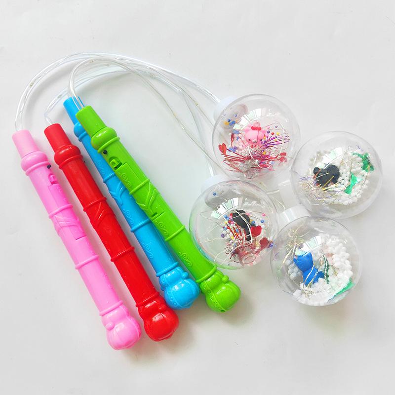 發光手提燈籠 手提波波球軟質燈籠 元宵燈籠 隨機出貨 帶蓋網紅 三擋手柄閃燈發光手提波波球軟質燈籠-細節圖3