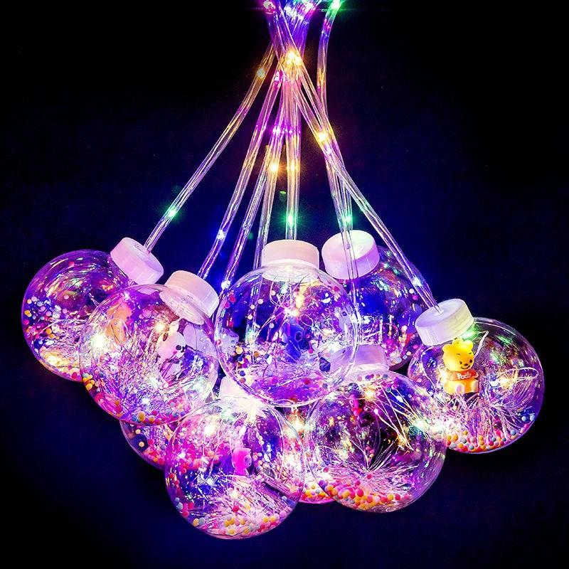 發光手提燈籠 手提波波球軟質燈籠 元宵燈籠 隨機出貨 帶蓋網紅 三擋手柄閃燈發光手提波波球軟質燈籠-細節圖4