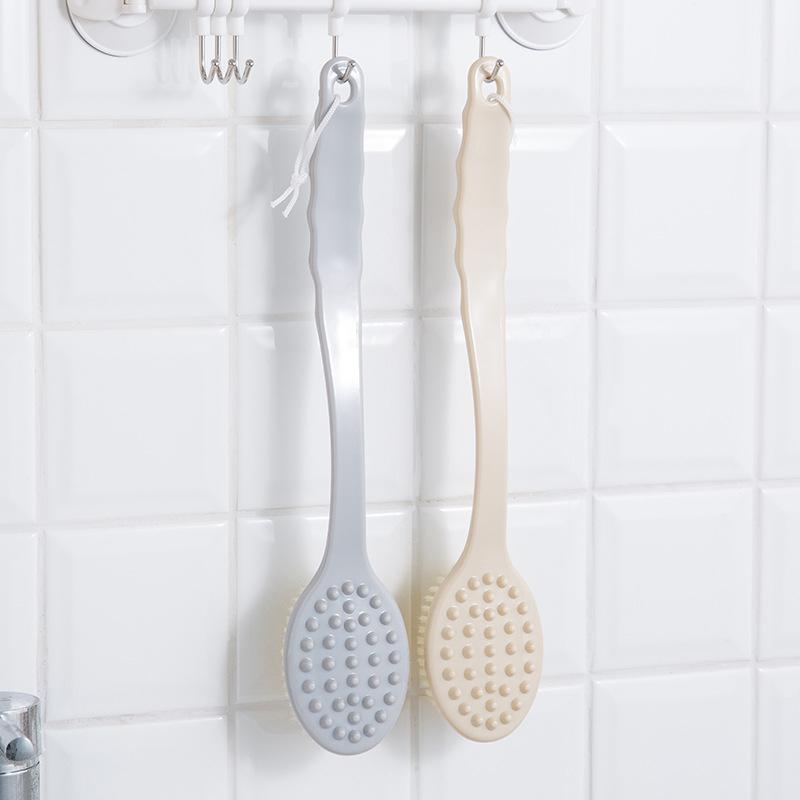 搓澡沐浴刷（帶按摩點）去角質沐浴刷 雙面軟毛搓背刷 長柄按摩洗澡刷 不求人後背刷沐浴刷 長柄按摩洗澡刷-細節圖4