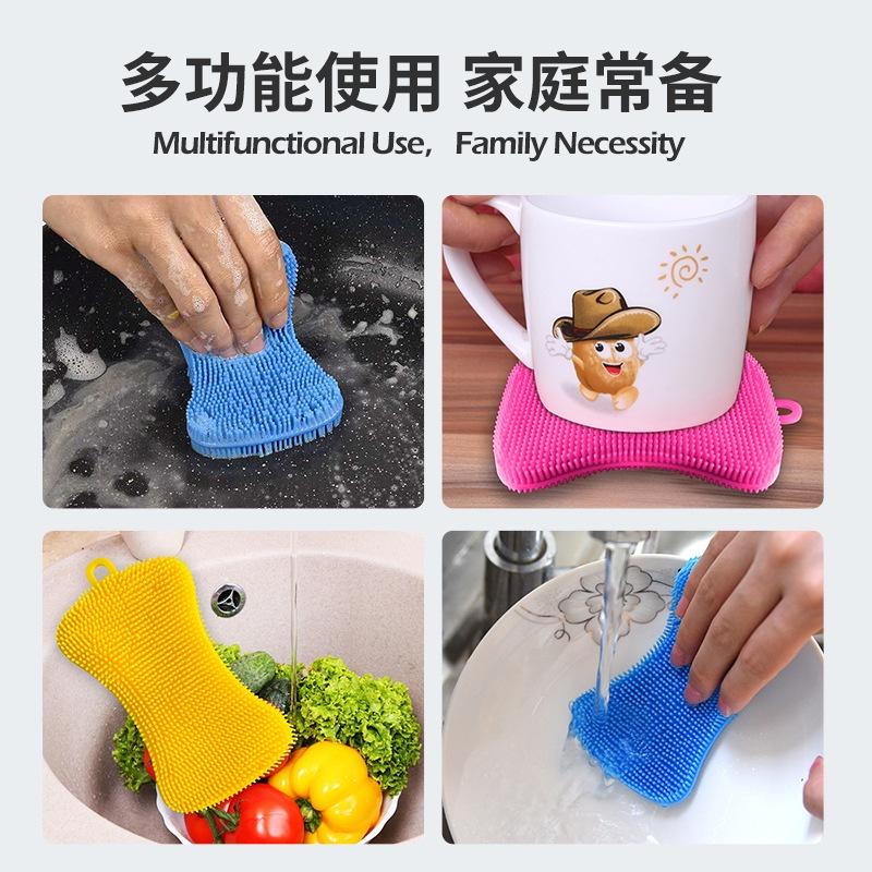 多功能洗碗刷 超柔軟洗碗刷 加厚清潔刷 廚房洗鍋碗布 不沾油漬 蔬菜水果清洗刷 廚房清潔刷 不沾油漬 廚房洗碗布-細節圖3