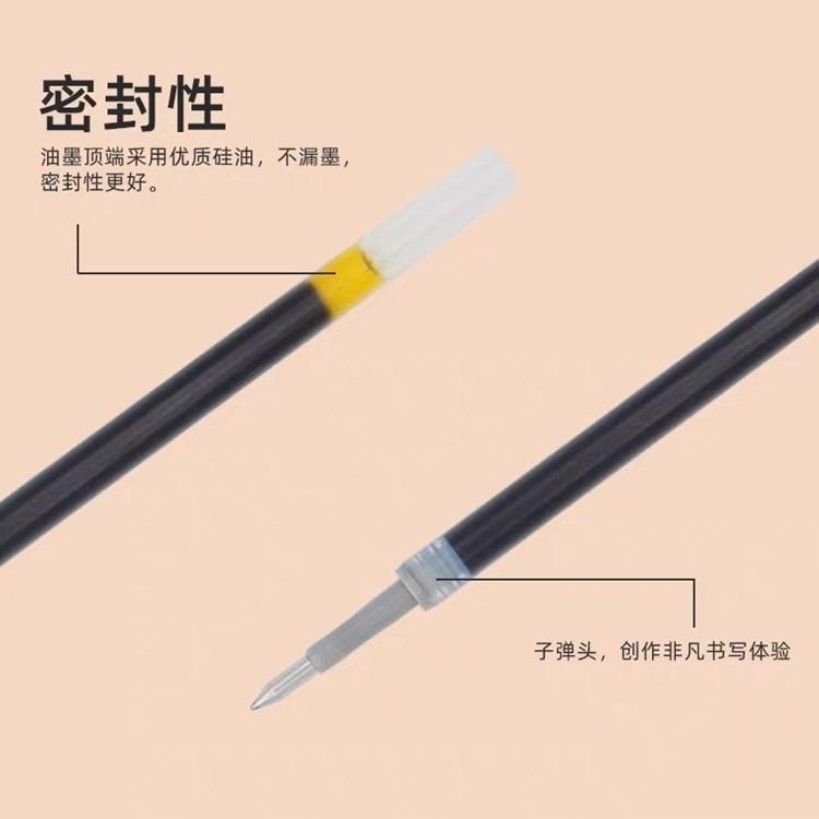 子彈頭筆芯 0.5mm按動筆 中性筆跳動中性筆芯 子彈頭按動中性筆芯 中性筆筆芯 子彈頭筆芯0.5mm大容量紅藍黑-細節圖3