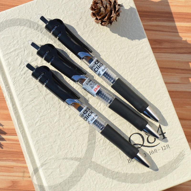 按動式中性筆 子彈頭原子筆 學生原子筆 辦公用品書寫筆筆芯 文具用品 水性筆 大容量耐寫 辦公學習用品 0.5mm子彈頭-細節圖2