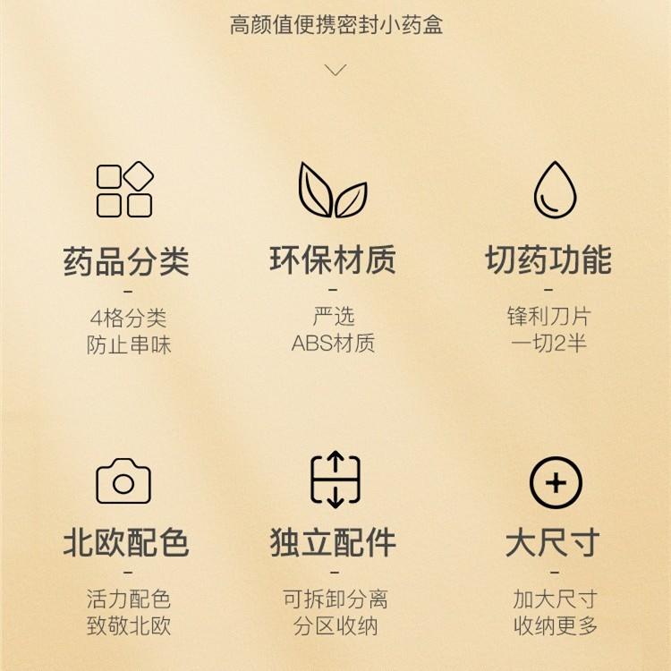 撞色迷你藥盒 多功能便攜藥盒 可切藥可收納藥盒 便攜迷你藥盒  撞色可拆卸便利小藥盒 旅行裝分格密封盒 隨身藥盒-細節圖5