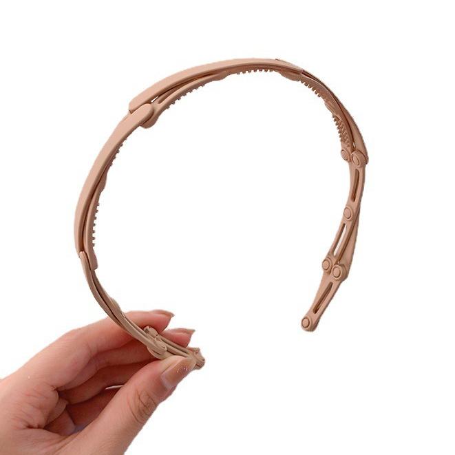 伸縮髮箍 隱形頭箍 百搭髮箍 變形髮箍 便攜式頭箍 隨身折疊變形髮箍 夏天隱形髮箍 帶齒防滑頭箍 隨身折疊髮箍-細節圖2