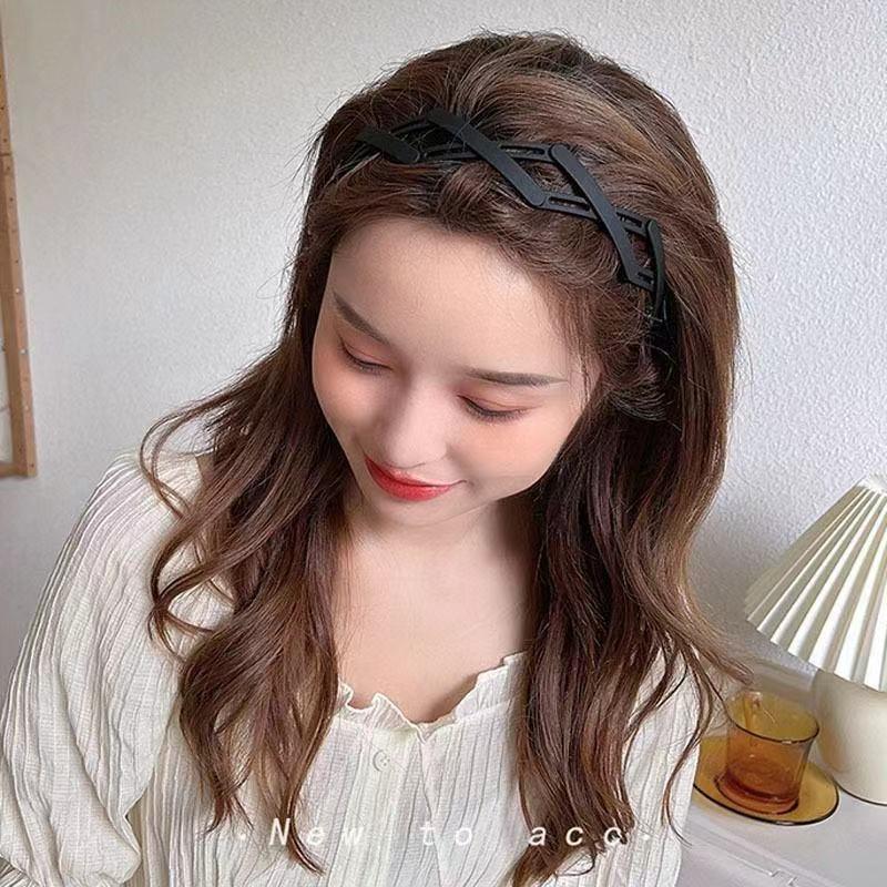 伸縮髮箍 隱形頭箍 百搭髮箍 變形髮箍 便攜式頭箍 隨身折疊變形髮箍 夏天隱形髮箍 帶齒防滑頭箍 隨身折疊髮箍-細節圖3