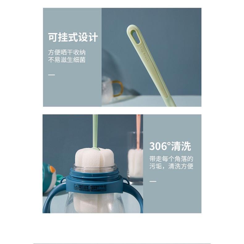 萬用海綿奶瓶刷 撞色杯刷 海綿奶瓶刷 長柄保溫杯刷 海綿清潔刷 廚房清潔刷 (袋裝) 奶瓶刷 洗杯刷 保溫瓶清潔刷-細節圖4