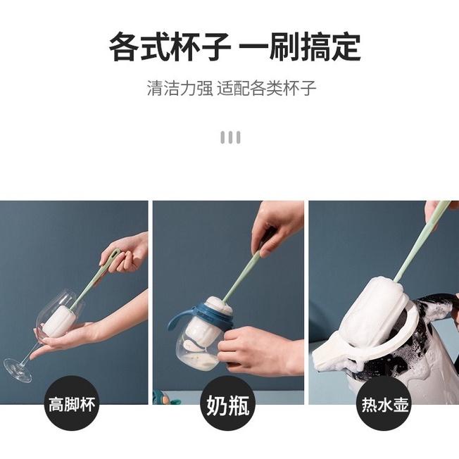 萬用海綿奶瓶刷 撞色杯刷 海綿奶瓶刷 長柄保溫杯刷 海綿清潔刷 廚房清潔刷 (袋裝) 奶瓶刷 洗杯刷 保溫瓶清潔刷-細節圖5