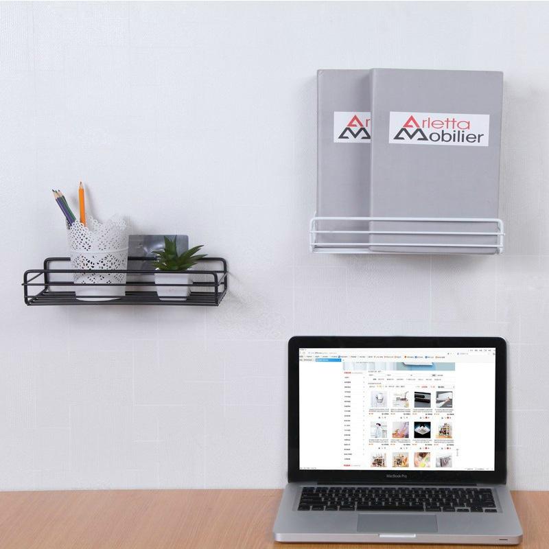 鐵藝置物架 鐵藝掛籃 壁掛沐浴露收納架 免打孔洗漱置物架 廚房調味料收納架 壁掛沐浴露收納架 免打孔洗漱用品架-細節圖5