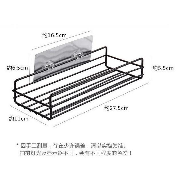 鐵藝置物架 鐵藝掛籃 壁掛沐浴露收納架 免打孔洗漱置物架 廚房調味料收納架 壁掛沐浴露收納架 免打孔洗漱用品架-細節圖6