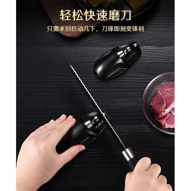 兩段磨刀器 便攜式磨刀器 兩段式磨刀器 多功能快速磨刀石 廚房磨刀工具 新款創意迷你磨刀器 廚房磨刀工具家用-細節圖3