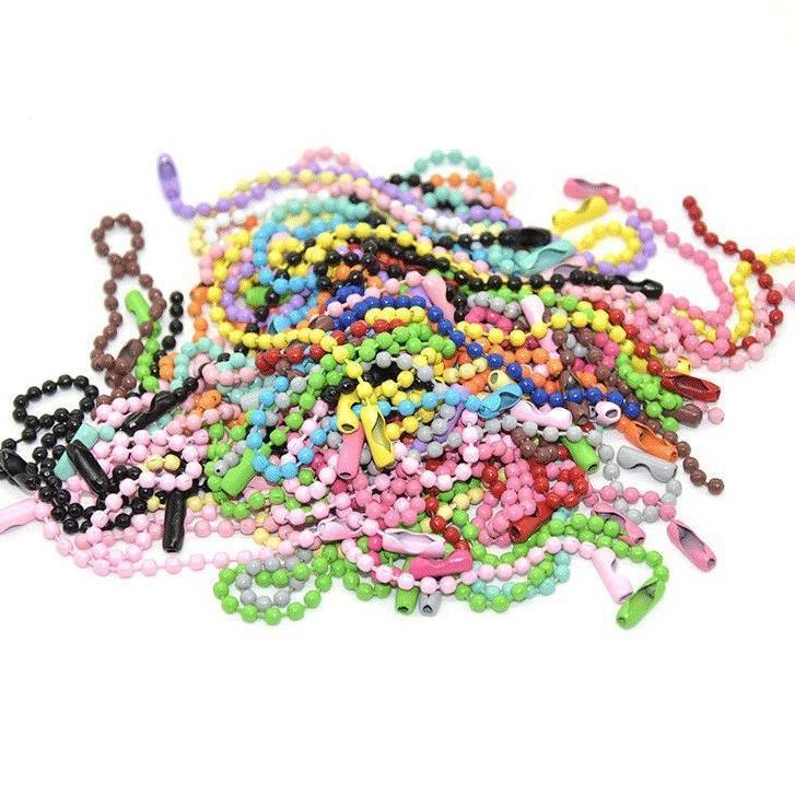 珠鍊 隨機出貨 彩色珠鍊咕盤咕卡DIY鏈條鍊子 DIY烤漆彩色吊牌鏈 壓克力咕盤 鑰匙圈配件 吊飾配件 透明咕盤鍊子-細節圖4