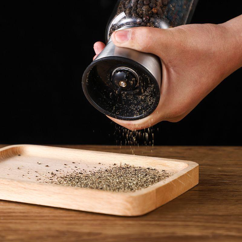 胡椒研磨器 可視不銹鋼胡椒研磨器 家用花椒咖啡研磨瓶 調料瓶 手動研磨瓶 304不銹鋼海鹽胡椒研磨器-細節圖3