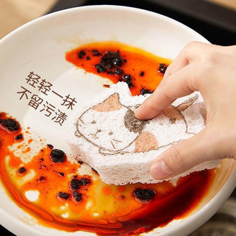 可愛卡通海綿擦 木漿海綿擦 卡通壓縮海綿擦刷 清潔擦 木漿棉洗碗海綿 海綿洗碗刷 洗碗布木漿海綿刷-細節圖2